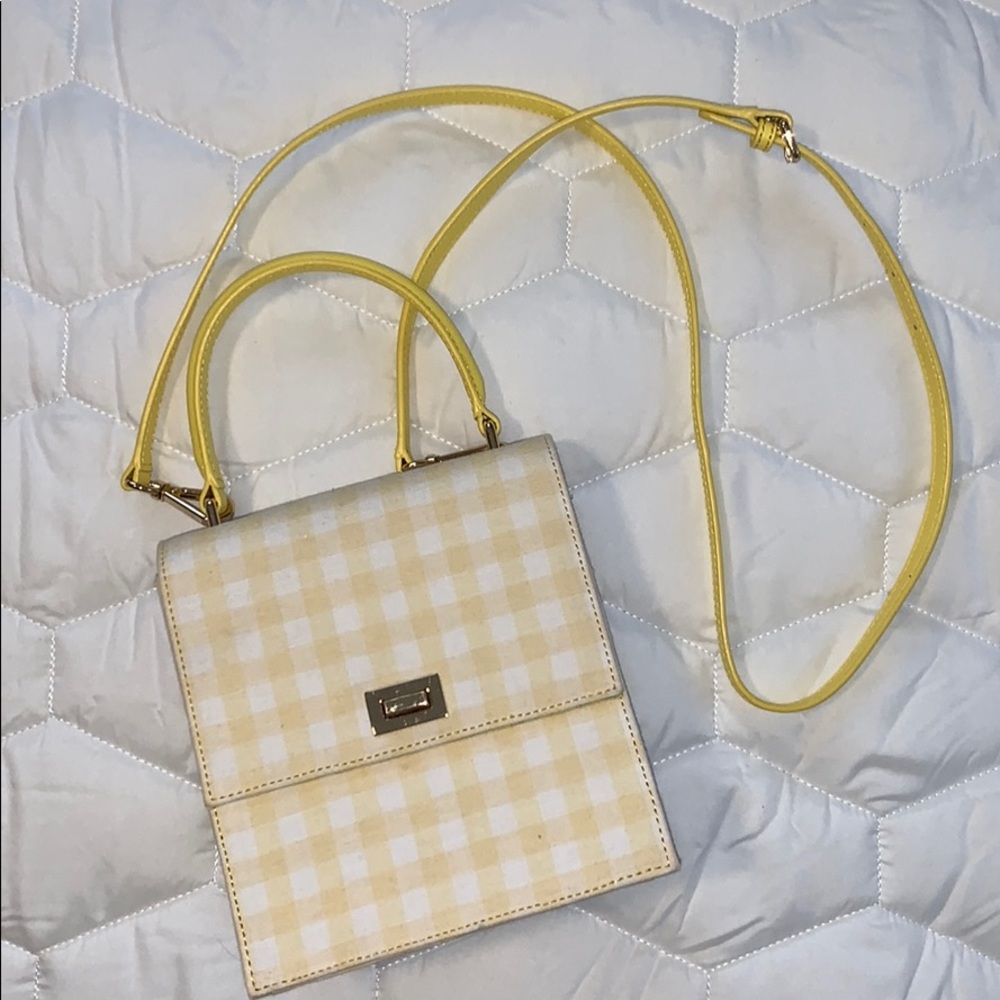 NEELY & CHLOE Burch yellow gingham lady bag